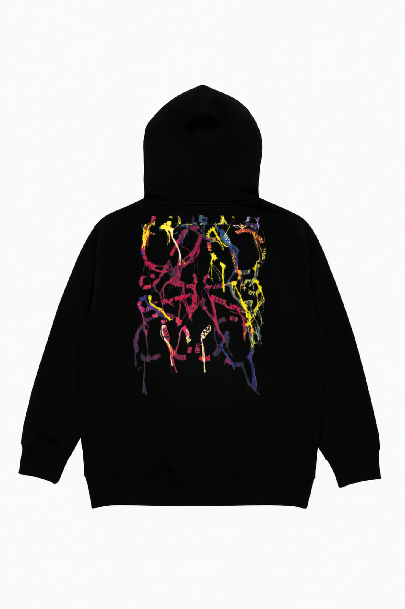 Colored Print Regular Fit Pullover Hoodie