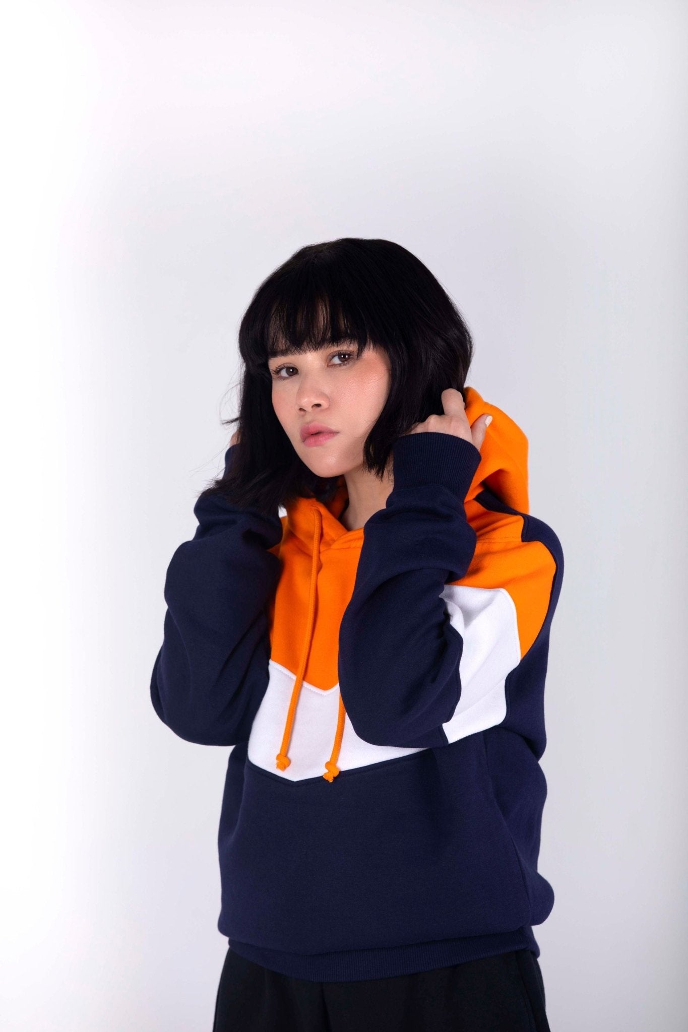 Color Block Regular Fit Pullover Hoodie -