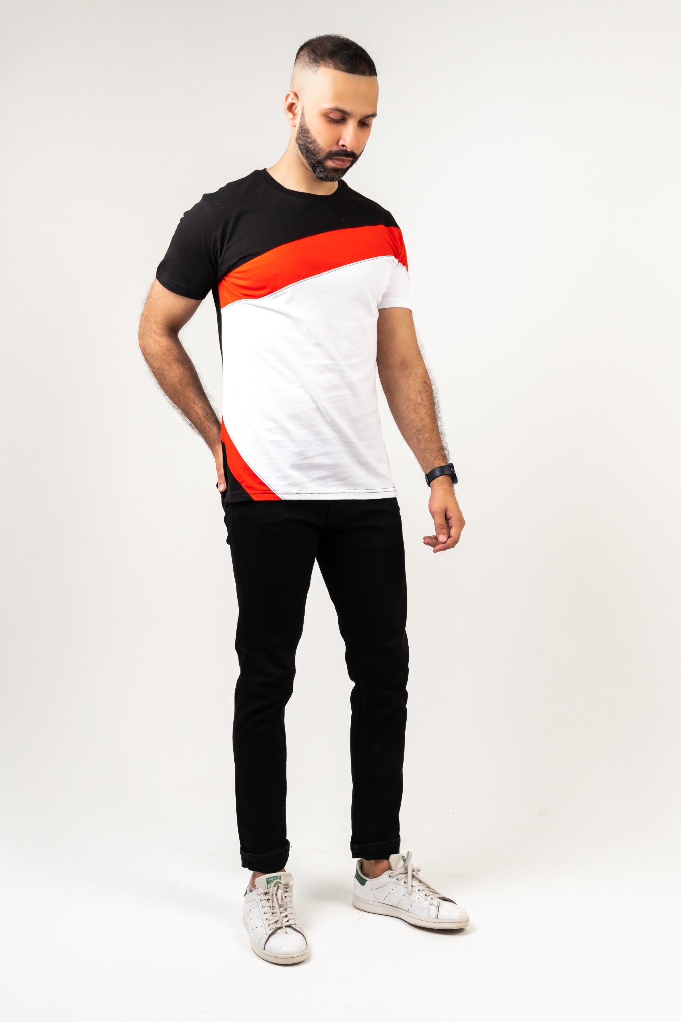 Diagonal Striped Regular Tee - Tops