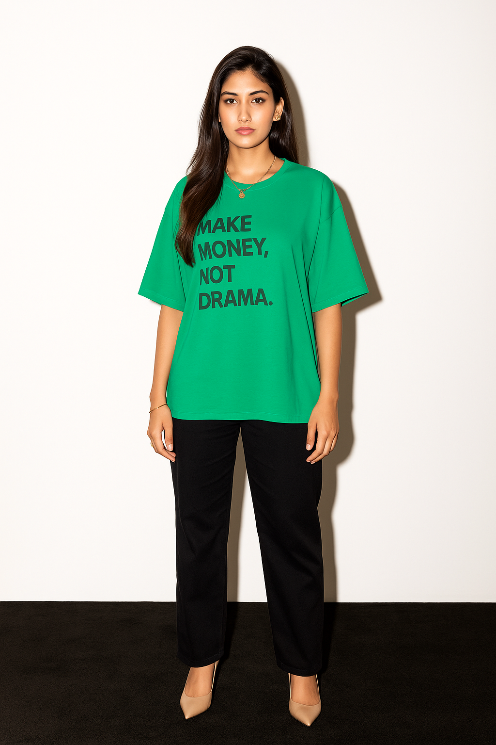 No Drama Baggy Fit Graphic T Shirt