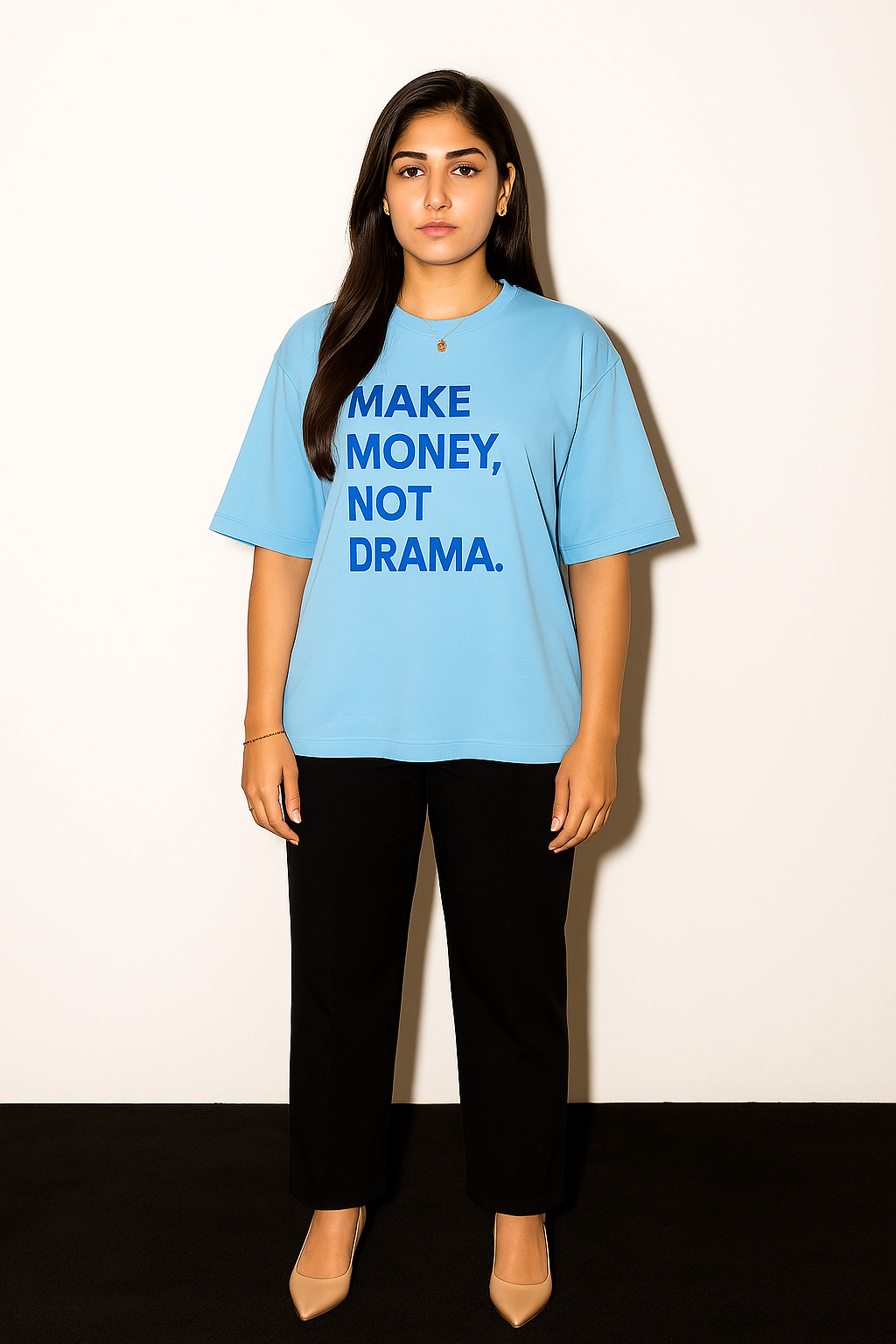 No Drama Baggy Fit Graphic T Shirt