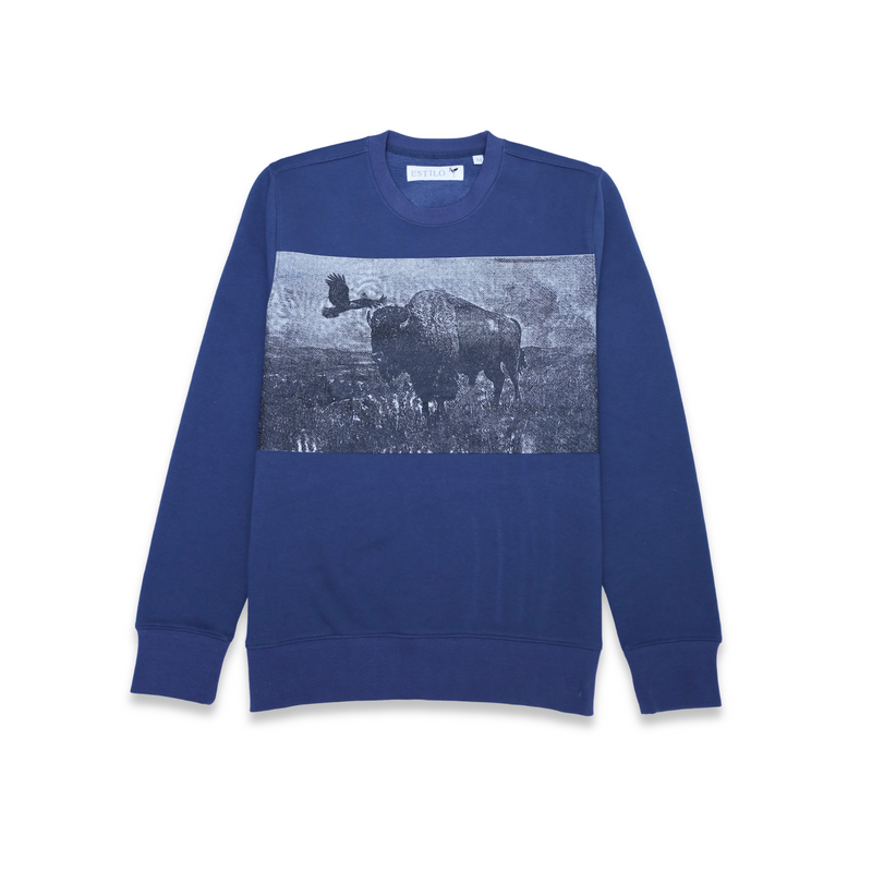 Bison Print Regular Fit Sweatshirt