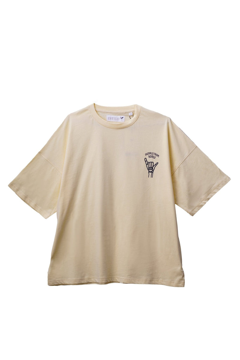 Signals From Bones Baggy Fit T Shirt Estilo
