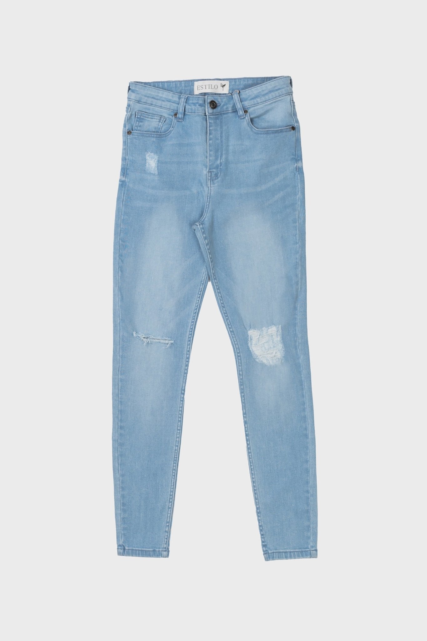 Skinny Fit Ripped Jeans - Bottoms