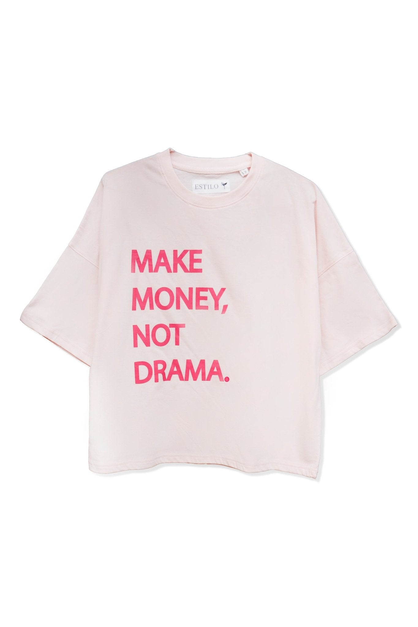 No Drama Baggy Fit Graphic T Shirt - Tops