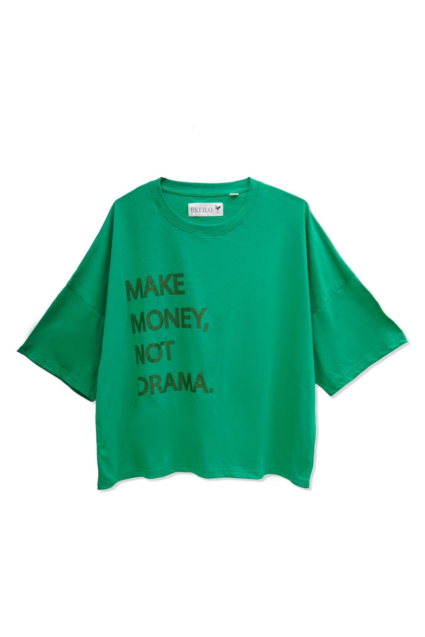 No Drama Baggy Fit Graphic T Shirt - Tops