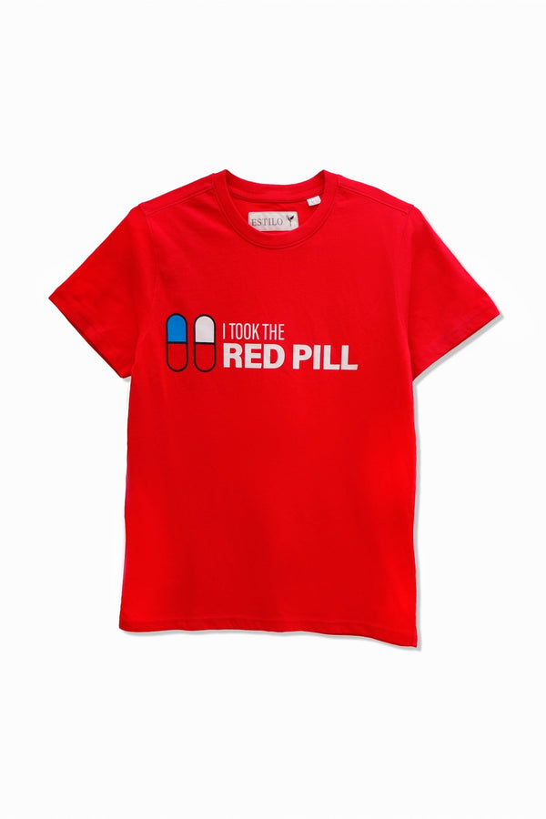 Red Pill Regular Fit Graphic Tee - Tops