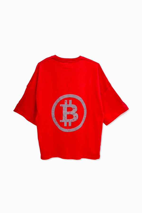 Bitcoin Distressed Baggy Fit Tee - Tops