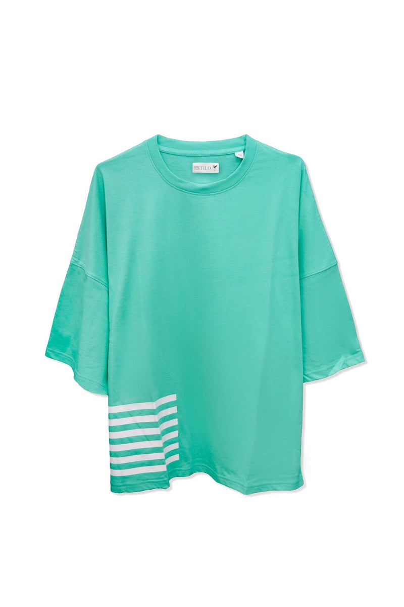 Baggy Shirt with Side Stripes - Tops