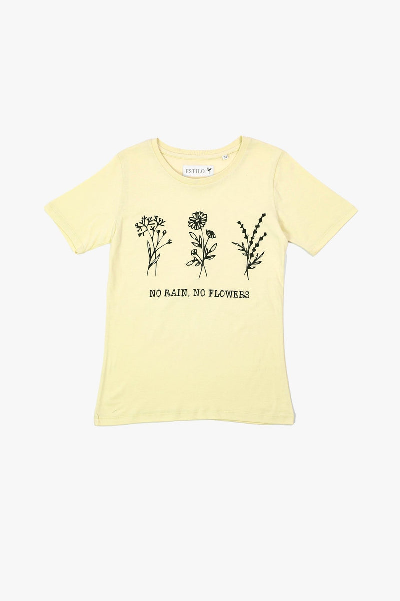 Flowers Regular Fit Graphic Tee - Tops