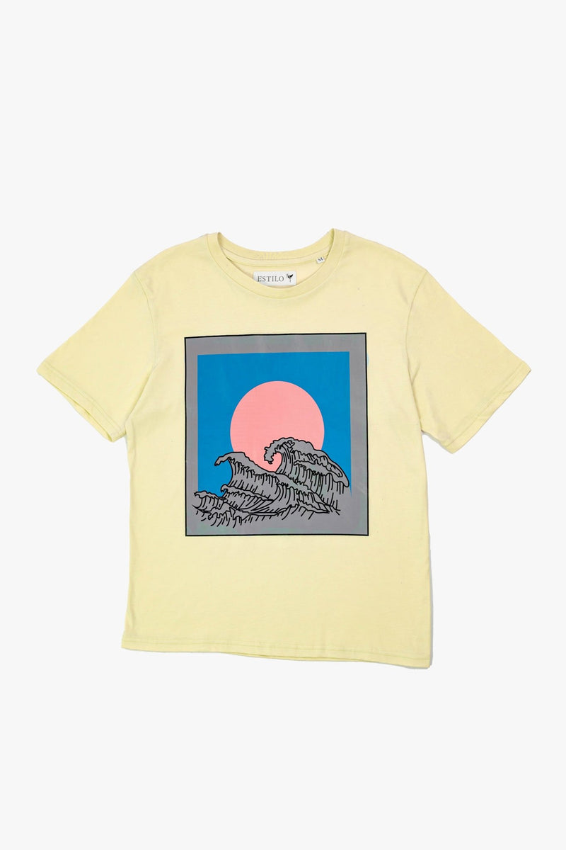 Sunset Oversized Graphic Tee - Tops