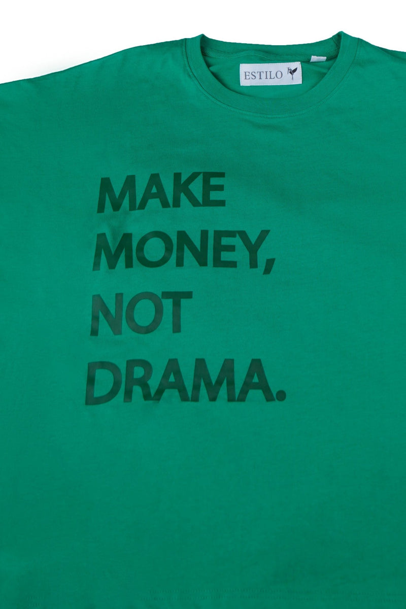 No Drama Baggy Fit Graphic T Shirt - Tops