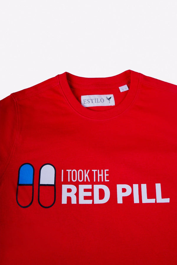 Red Pill Regular Fit Graphic Tee - Tops