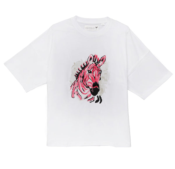 Zebra Baggy T Shirt - Tops