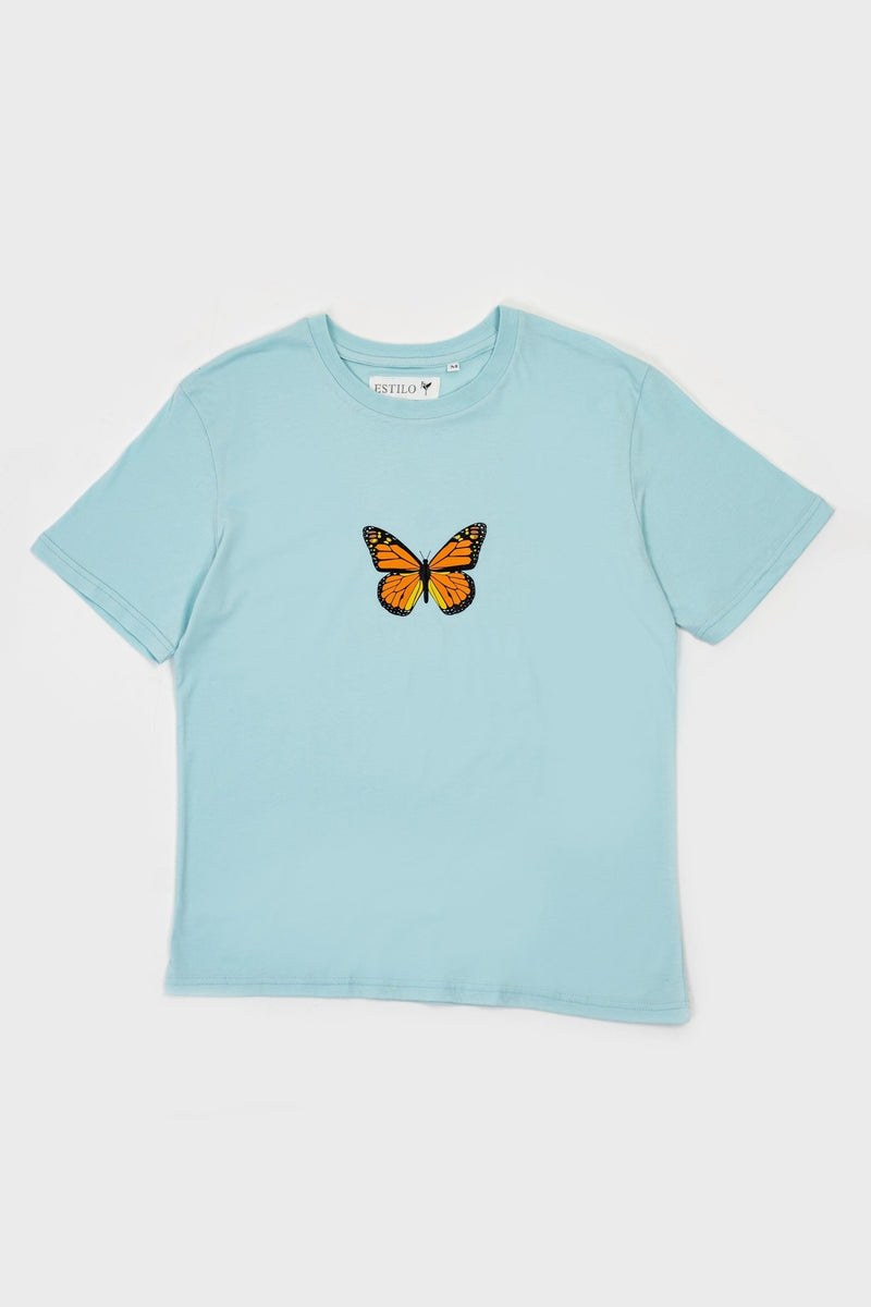 Butterfly Graphic Oversized Tee - Tops