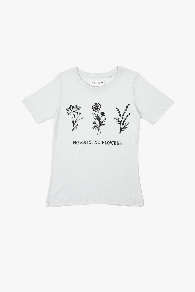 Flowers Regular Fit Graphic Tee - Tops