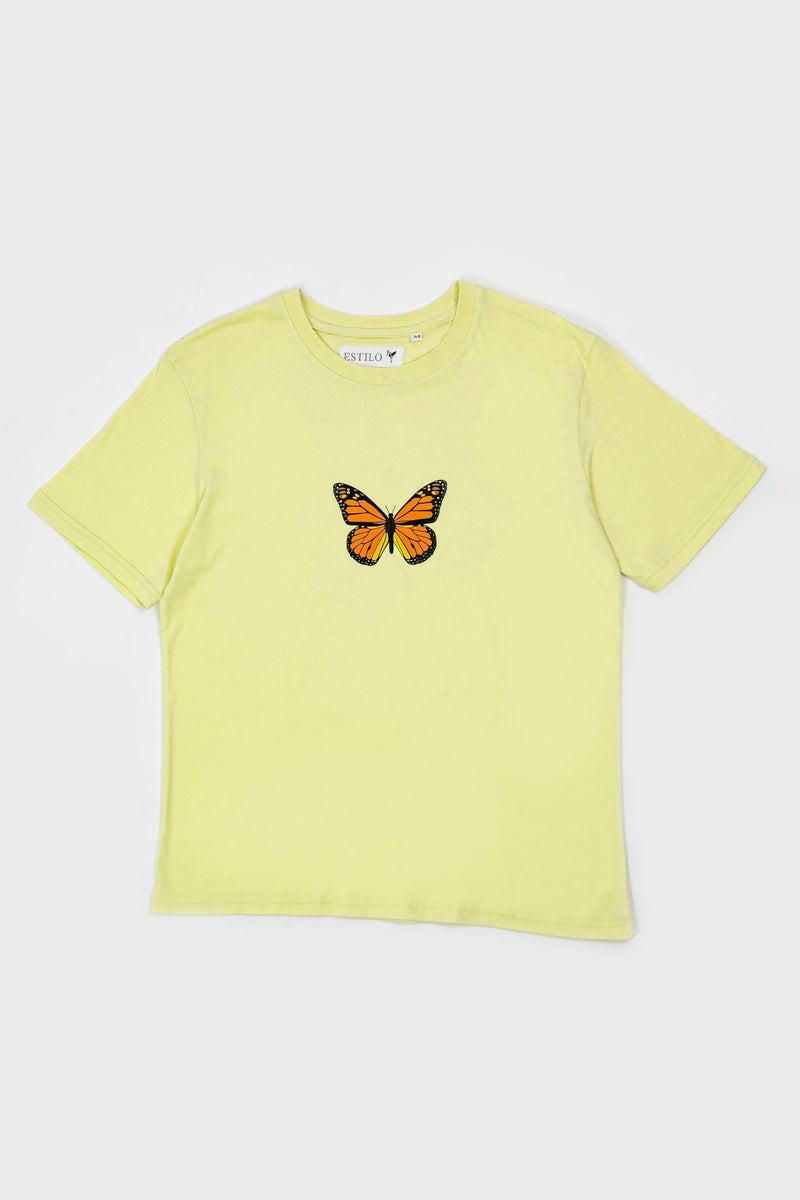 Butterfly Graphic Oversized Tee - Tops