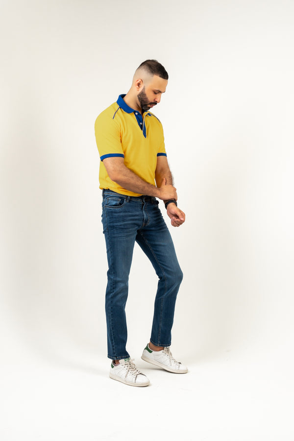 Color Blocked Collar Polo Regular Fit - Tops